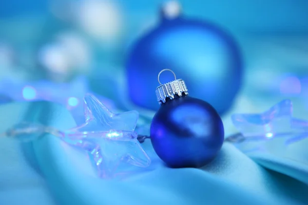 Beautiful blue christmas baubles — Stock Photo, Image