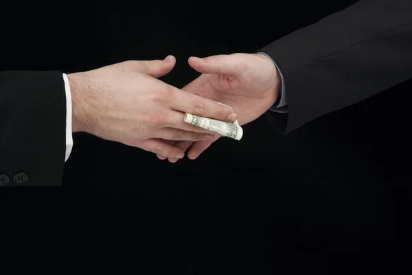 Businessmen gives bribe to another — Stock Photo, Image