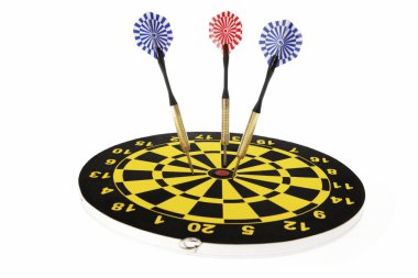 darts arrows in the dart board
