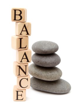 Building Blocks spelling out balance