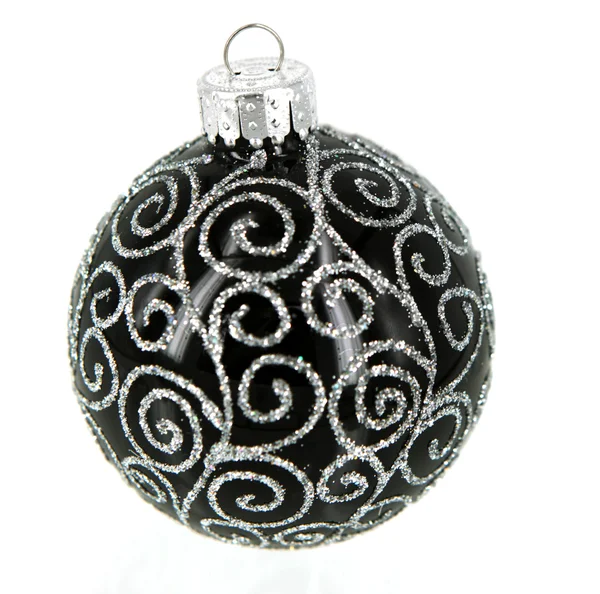 Black christmas bauble — Stock Photo, Image