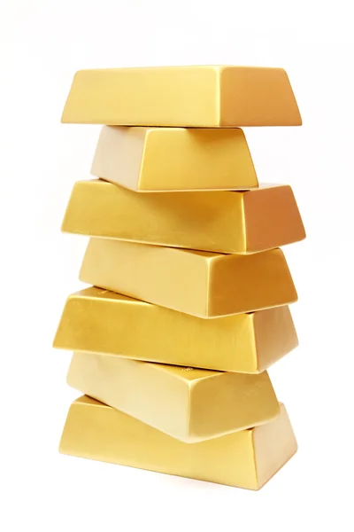 Hromady zlatých ingotů — Stock fotografie