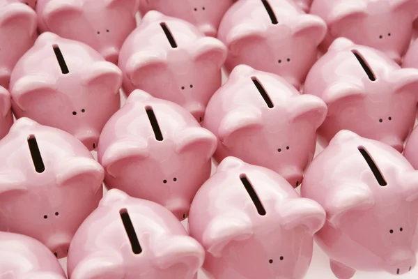 Piggy Banks on white — Stock Photo, Image
