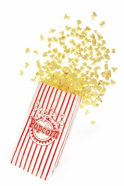 Rode en witte popcorn vak — Stockfoto