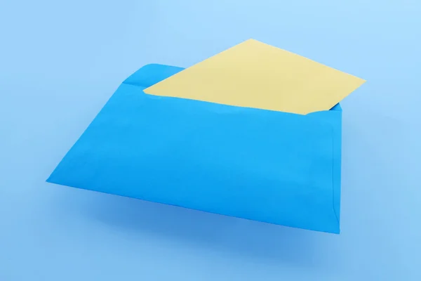 Blauw papier envelop — Stockfoto