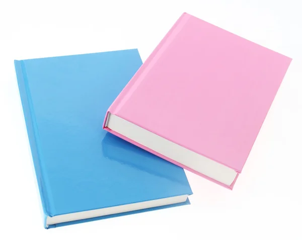 Modré a růžové knihy — Stock fotografie