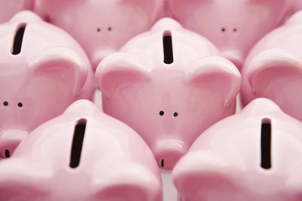 Piggy Banks on white — Stock Photo, Image