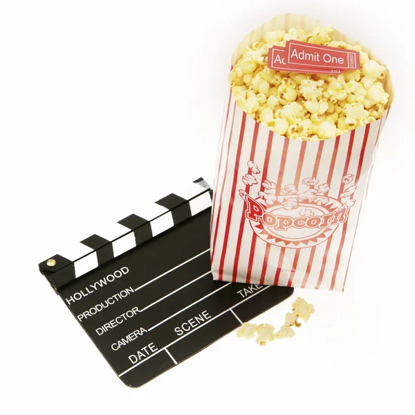 Film applauso e scatola di popcorn — Foto Stock