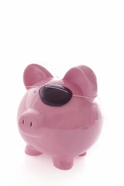 Piggy bank biały — Zdjęcie stockowe