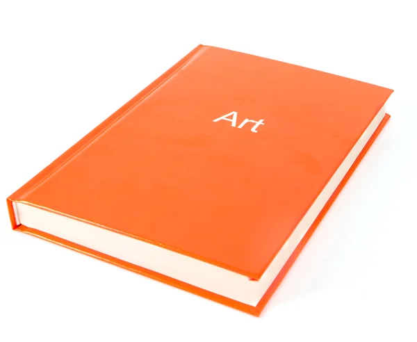 Libro arancione con iscrizione d'arte — Foto Stock