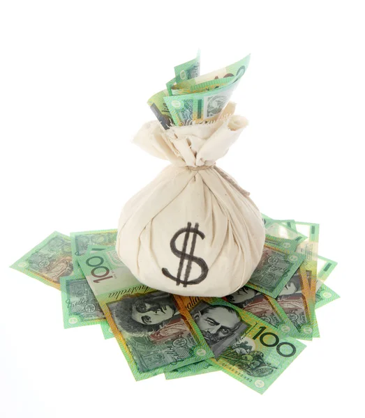 Australian Money with money bag — Stock Photo, Image