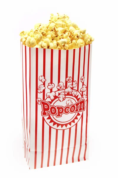 Scatola di popcorn rosso e bianco — Foto Stock