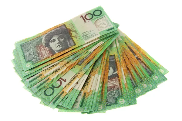 Högen av australiska pengar Stockbild