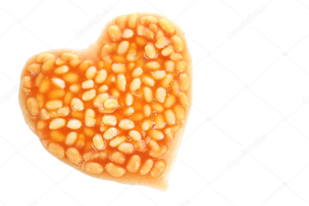 Baked Beans in shape of Heart — Stock Photo © hidesy 76003897