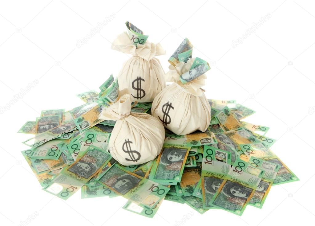 Australian Money with money bags