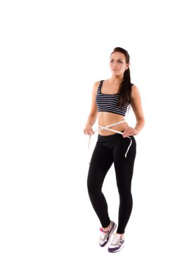 Ölçüm bandı olan kız