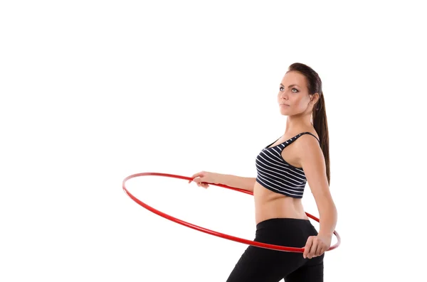Hula hoop yapıyor kız