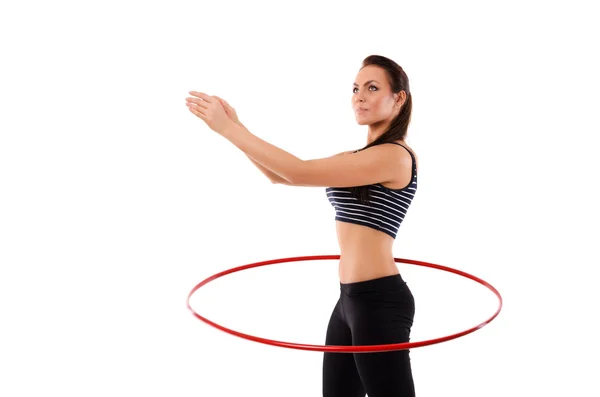 Chica con Hula Hoop Imagen de stock