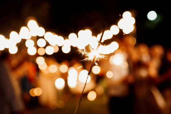 Sparklers Wedding Light Background — Stock Photo, Image