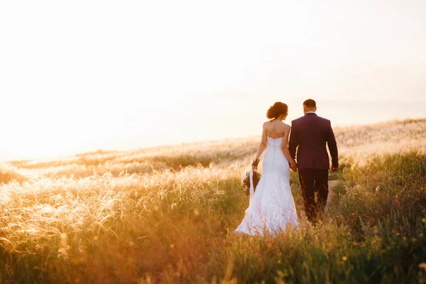 Couple Amoureux Mec Une Fille Promenade Dans Ceinture Forestière — Photo