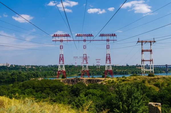 Yüksek voltajlı Elektrik Hattı — Stok fotoğraf