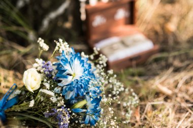 blue brides bouquet