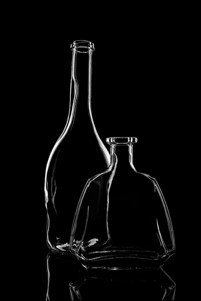 Botellas transparentes de brandy — Foto de Stock