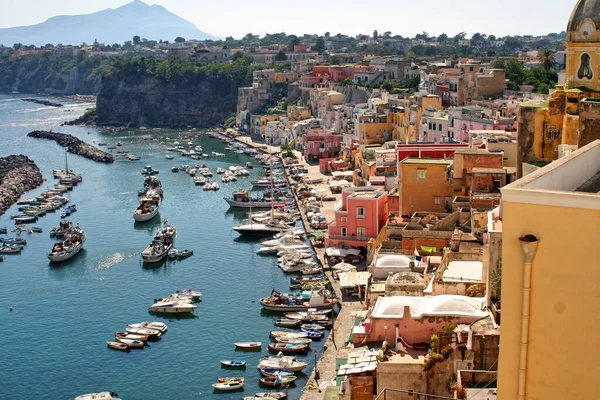 Napoli Campania Talya Körfezi Ndeki Procida Adası Bakın — Stok fotoğraf