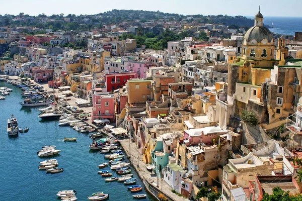 Napoli Campania Talya Körfezi Ndeki Procida Adası Bakın — Stok fotoğraf