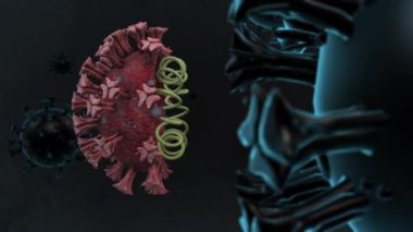 Arkaplanda 3D model animasyonu