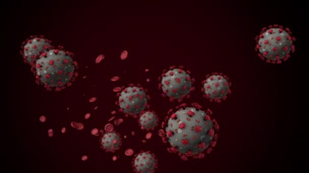 Coronavirus Κόκκινο Φόντο — Αρχείο Βίντεο