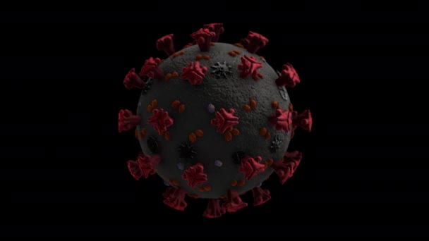 Coronavirus Fekete Háttérben — Stock videók