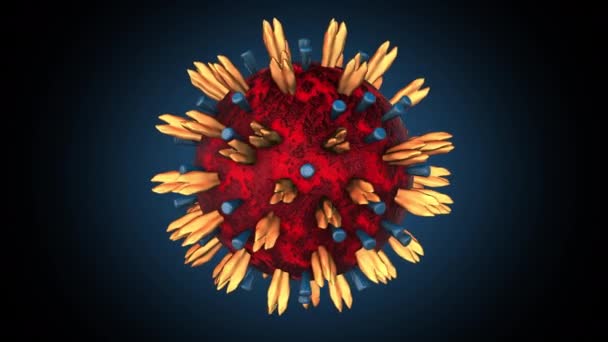 Virus Animatie Een Zwarte Achtergrond — Stockvideo