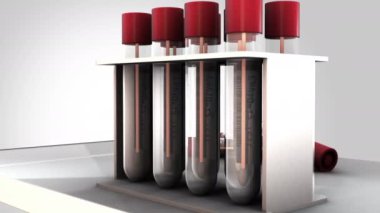 Mavi arkaplanda 3D model animasyonu