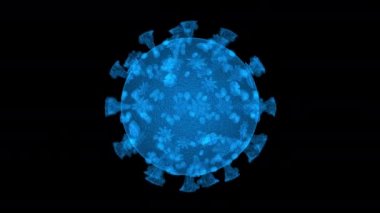 Siyah arkaplanda 3 boyutlu koronavirüs.