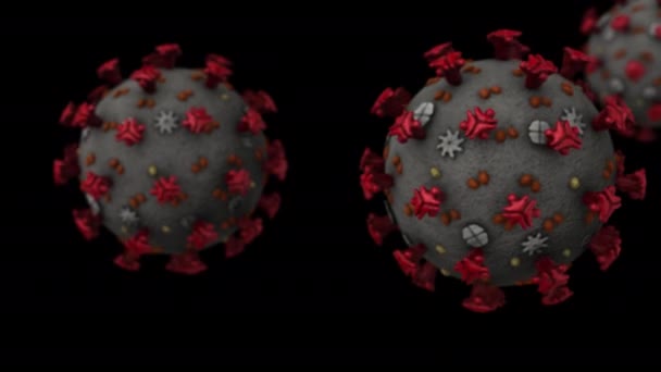Coronavirus Fekete Háttérben — Stock videók