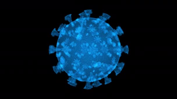 Siyah Arkaplanda Boyutlu Koronavirüs — Stok video