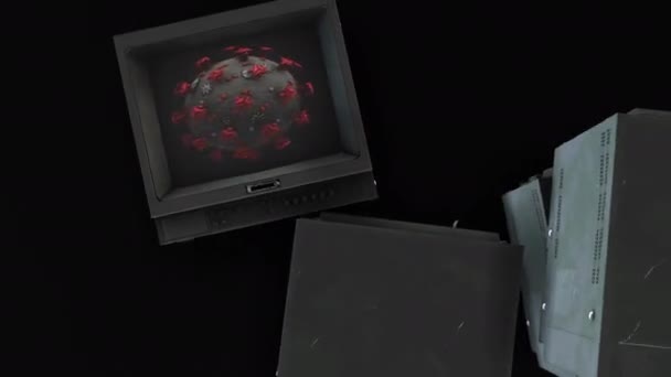 黒を背景にした3Dモデルアニメーション — ストック動画