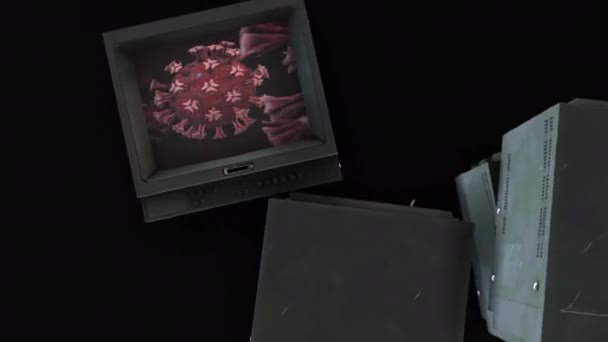 黒を背景にした3Dモデルアニメーション — ストック動画