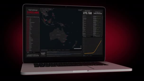 Coronavirus Infographic Portable Computer — Stock Video