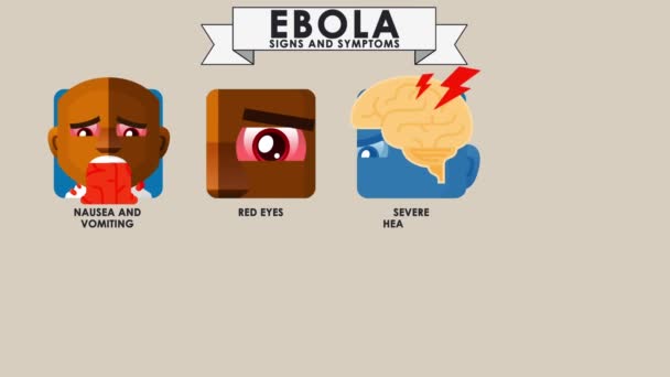 Ebola Signos Síntomas Español Final Del Clip Clean Version — Vídeo de stock