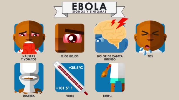 Ebola Virus Disease Flat Animation — Stock video