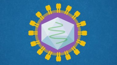 Mavi arkaplanda hepatit C virüsü HCV