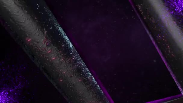 Dna Металлическая Фиолетовая Зум Диагональ Вращающаяся Спираль Днк — стоковое видео