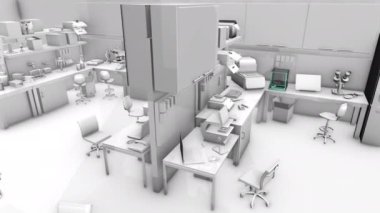Bir biyoloji laboratuvarının 3D animasyonu