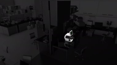 Bir biyoloji laboratuvarının 3D animasyonu