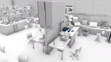 Bir biyoloji laboratuvarının 3D animasyonu