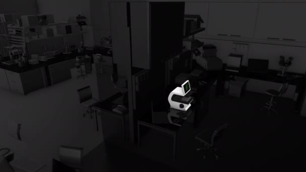 Animación Laboratorio Investigación Biología — Vídeo de stock