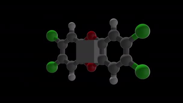 Dioksin Top Çubuk Boyutlu Model — Stok video