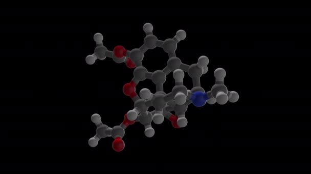 ヘロイン7 8酸化物 ボールと棒3Dモデル — ストック動画